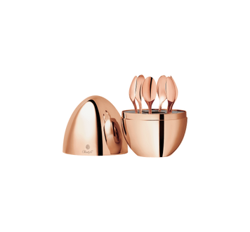 Christofle Mood Coffee Precious Rose Gold 6-Piece Espresso Spoon Set with Chest