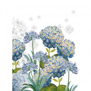 Kitchen towel Coucke Garnier Thiebaut - Jardin d'hortensias bleu