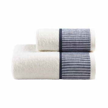 Набір рушників для обличчя + гостьове Biancoperla Castellina Avorio/Denim, 60х110 + 40х60 + 100x140