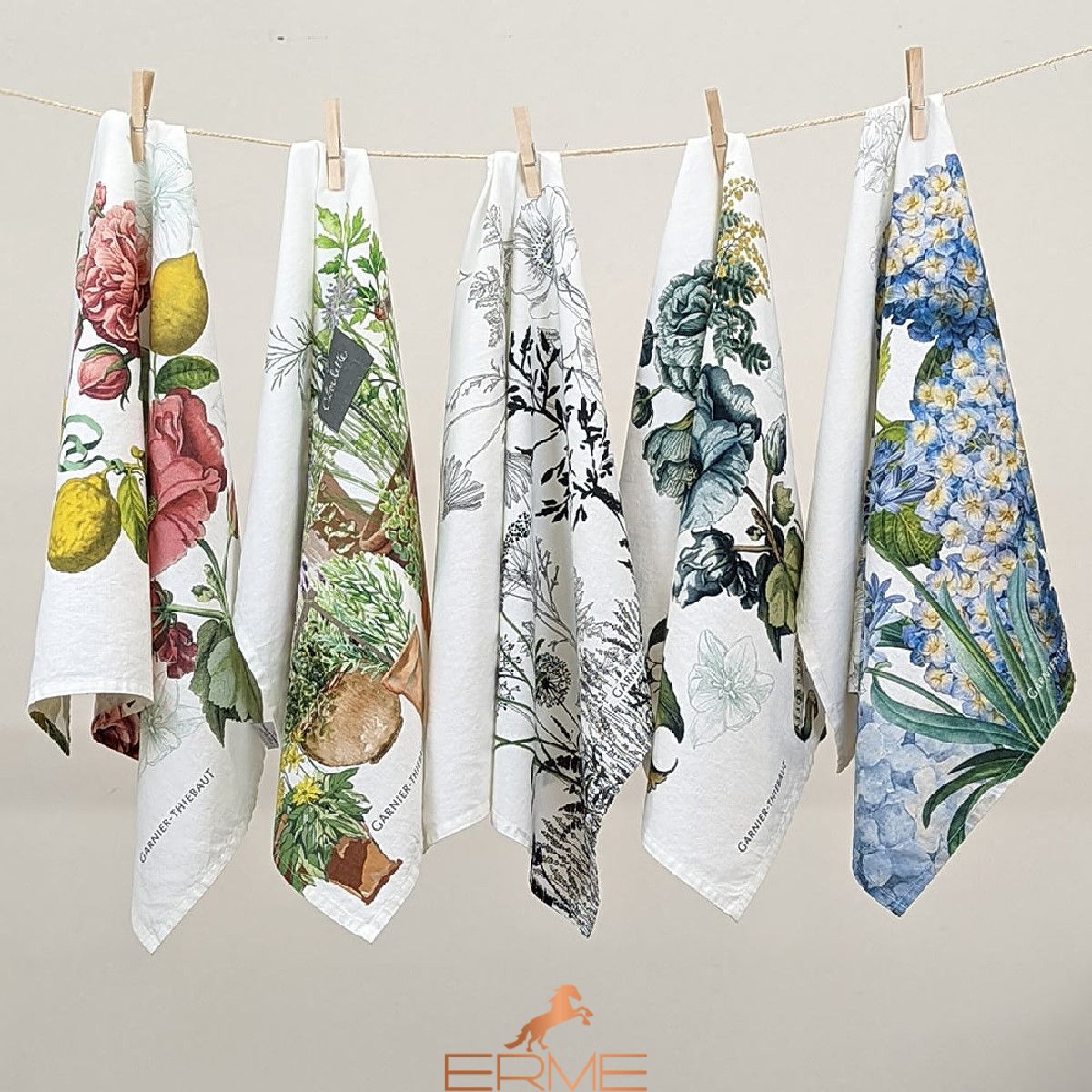 Kitchen towel Coucke Garnier Thiebaut - Giardino bleu