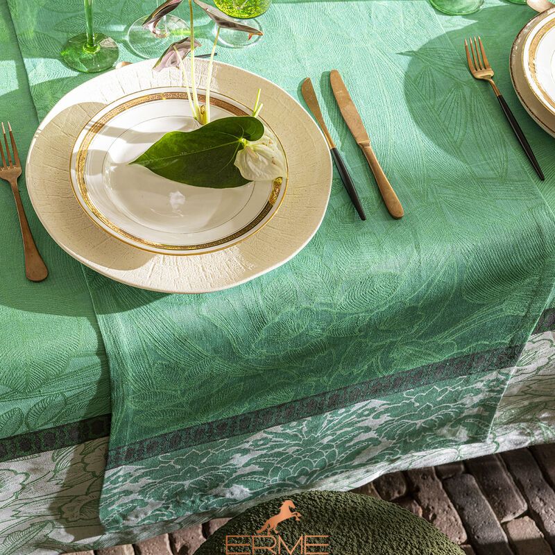 Jacquard Francais table runner - Tropicale Lin Cameleon