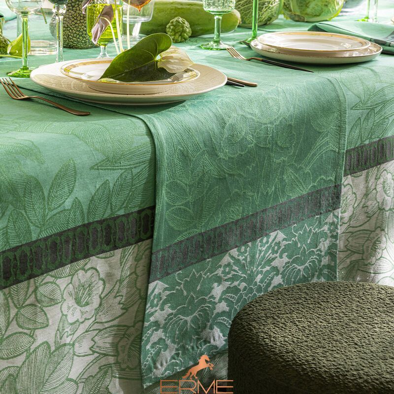 Jacquard Francais table runner - Tropicale Lin Cameleon