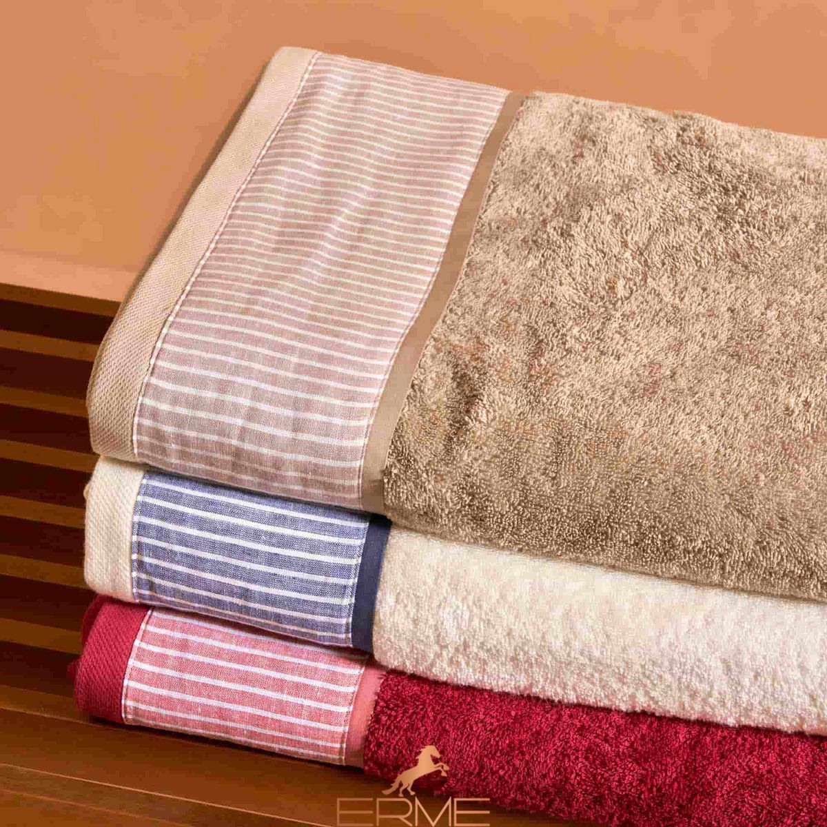 Set of face towels + guest sheet Biancoperla Castellina Avorio/Damar, 60х110 + 40х60 + 100x140
