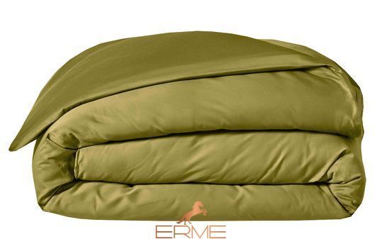 Постільна білизна Blanc Des Vosges Plain Satin Olive, 50x70, 155x200, 180x290